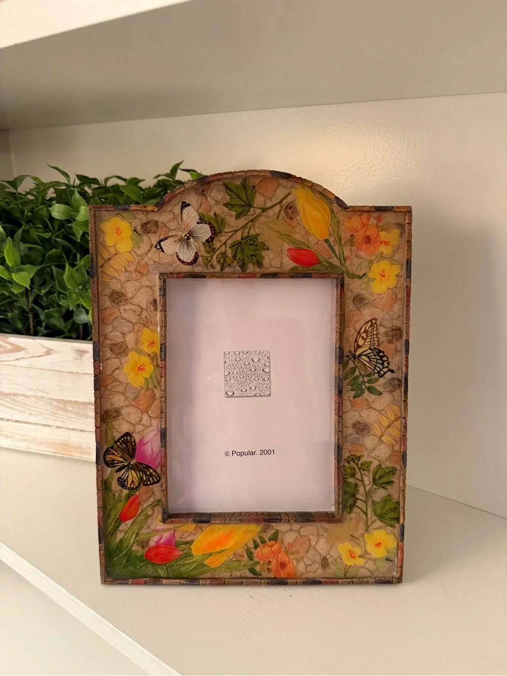 Sweet Blossom Collection Butterfly Floral 5x7 Photo Frame NIB 2001 NEW OLD STOCK